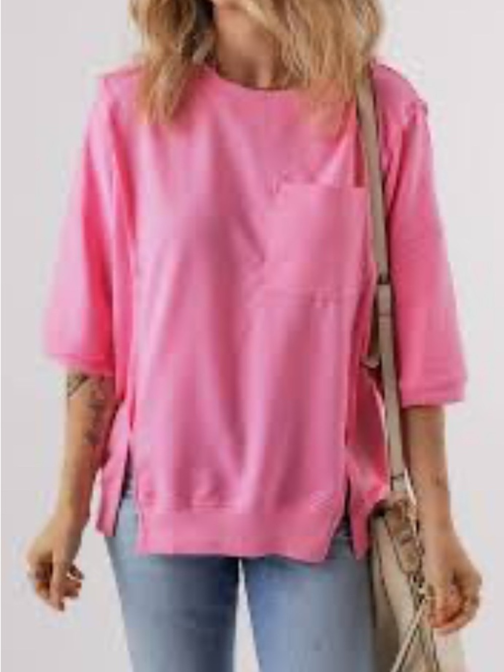 NWOT Pink Women's Relaxed Pocket Tee